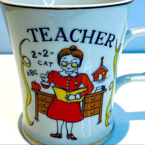 Porcelain Vintage Teacher Mug Teacher’s Gift Japan - Picture 2 of 13